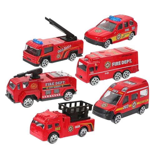 KICHOUSE 6 Stück Simulation Auto kinderspielzeug für Feuerwehrauto Spielzeugauto puppenwagen spielzeugauto Set Kinderautospielzeug Leichtmetallauto für von KICHOUSE