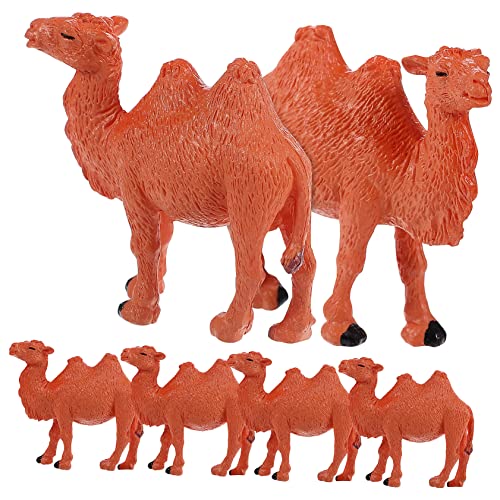 KICHOUSE 6 Stück Simulation Kamel Modell Miniatur-Kamelfiguren Tierfiguren Miniaturfiguren Kamelfiguren tierische Desktop-Ornamente Mini-Tiermodell PVC von KICHOUSE