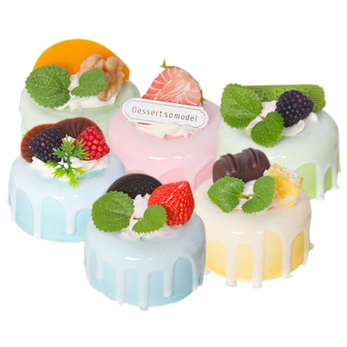 KICHOUSE Künstliche Kuchenmodelle 6er-Set Gemischte Stile Gefälschte Desserts Für Lebensmittelfotografie Requisiten Display- von KICHOUSE