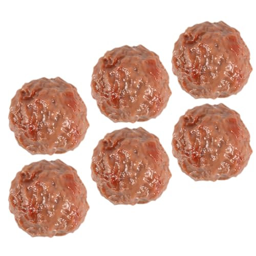 KICHOUSE 6 Stück Simulierte Rindfleischball-Requisiten Realistisches Rindfleisch Für Gefälschtes Rindfleisch Künstliches Rindfleisch Bälle Künstlich Simulationsfleischbällchen PVC Brown von KICHOUSE