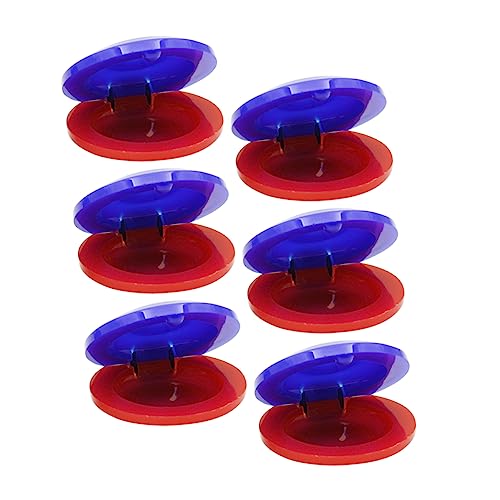 KICHOUSE 6 Stück Sprecher -Lehrhilfen Kastagnetten Klöppel Kind Musikinstrument Musical Finger Castanets Plastik rot von KICHOUSE
