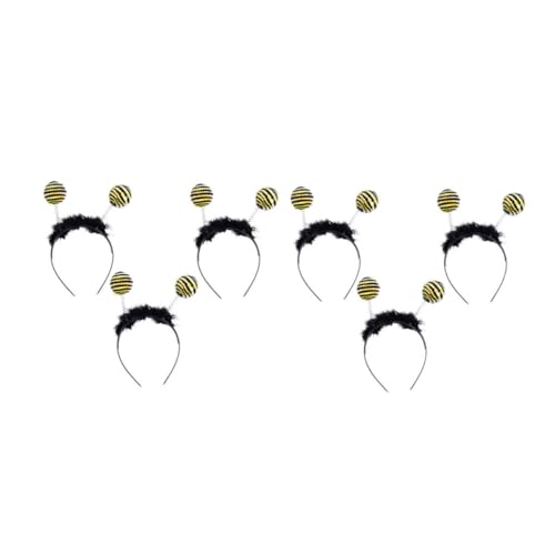 KICHOUSE 6 Stück Teiliges Haarreif mit Wackelnden Bienen antennen Elastisches Stirnband für Karneval Kostüm party Bühnenauftritt und Fasching Komfortabel und Flexibel Schwarz von KICHOUSE