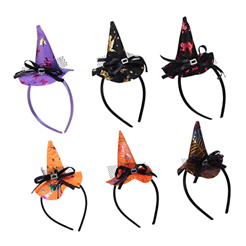 KICHOUSE 6 Stück Teiliges Halloween Spinnen Headdress mit Hexenhut Haarreif Perfektes Accessoire für Kostümpartys Rollenspiele und Anlässe Bequem und Leicht zu Tragen von KICHOUSE
