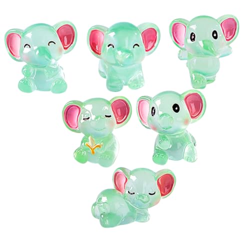 KICHOUSE 6 Stück Tierfigur aus Harz Cute Decoration sitzpouf gartendeko rostoptik Bonsai-Ornament Tierfigur Ornament Miniaturfiguren Miniatur-Elefantenschmuck Mikrolandschaftsornament von KICHOUSE