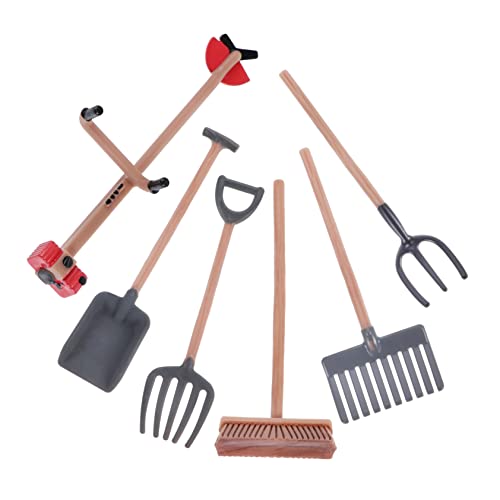 KICHOUSE 6 Stück Bauernhof Werkzeug Ornament für Sandtisch Miniatur Modelle für Selbstgemacht Basteln Imitierte Werkzeuge für Kinder Kreatives Spielzeug für Gartenlandschaft von KICHOUSE