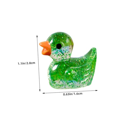 KICHOUSE 60 Stück Teiliges Leuchtende Miniatur Entenfiguren aus Harz Fluoreszierende Mini Enten für Mikrolandschaft Garten Balkon und Autodekoration Bunte Farben Mischung für Puppenhaus von KICHOUSE