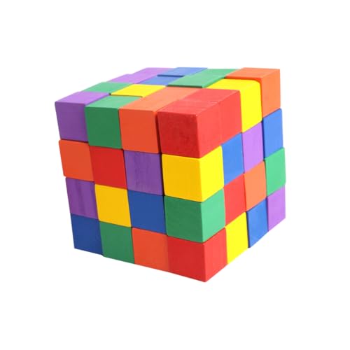 KICHOUSE 60 Stücke Kind Bunte Bausteine Hölzerne Würfelblöcke Unterrichtshilfen KICHOUSE 60 Stücke Kind Bunte Bausteine Hölzerne Würfelblöcke Unterrichtshilfen von KICHOUSE