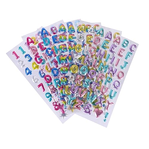KICHOUSE 6Blätter Goldene Und Aufkleber Selbstklebende Alphabet Und Puzzleaufkleber Für Kreative Dekoration Und Beschriftung Glänzend von KICHOUSE
