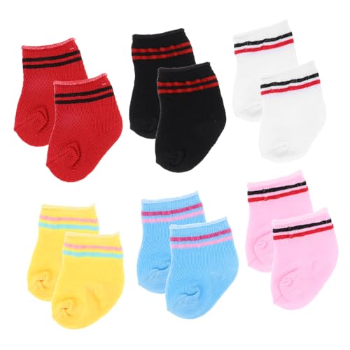 KICHOUSE 6Paare Puppensocken für Puppen Puppenknöchelsocken aus Zubehör für Puppenhäuser und Miniaturpuppenkleidung Vielseitige Farboptionen KICHOUSE 6Paare Puppensocken für Puppen Puppenknöchelsocken aus Zubehör für Puppenhäuser und Miniaturpuppenkleidung Vielseitige Farboptionen von KICHOUSE