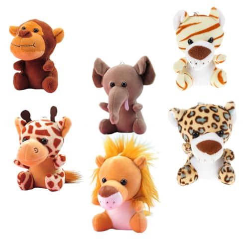 KICHOUSE 6St Schlüsselanhänger Kuscheltier Anhänger tiermotive Toys Plüschtier Ornamente für Kinder Tiger-Puppen-Dekor Tiger-Anhänger Kleidung Baby Kleiner Anhänger schmücken PP Baumwolle von KICHOUSE