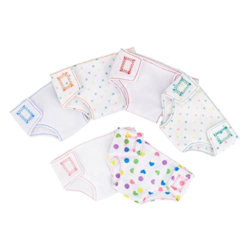 KICHOUSE 6Stücke Babypuppenwindeln und Bekleidung für Puppen für Rollenspiele mit Verstellbaren und Liebevollen Designs von KICHOUSE