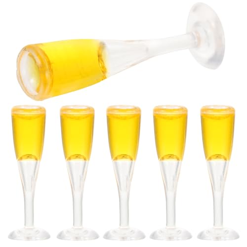 KICHOUSE 6stücke Miniatur-weingläser Hochwertigem Dekorative Sektgläser Für Puppenhäuser -Requisiten Und -projekte Mini- Accessoires von KICHOUSE