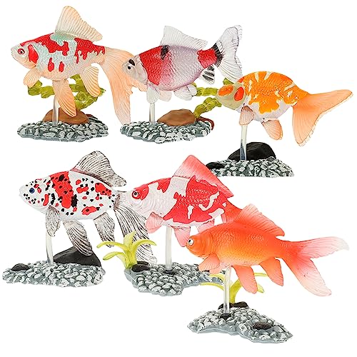 KICHOUSE 6Stücke Dekorative Goldfischfiguren Für Realistische Fisch Ornamente Für Rollenspiele Und Partys Für Kleine Aquarienliebhaber von KICHOUSE