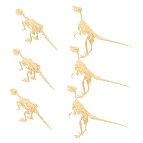 KICHOUSE Dinosaurier Fossilien Modellbausatz für Kinder 6 Stücke Dinosaurier Knochenspielzeug zum Zusammenbauen Realistische Skelettfiguren Lehrreiches Spielzeug für Partys und Lernen von KICHOUSE