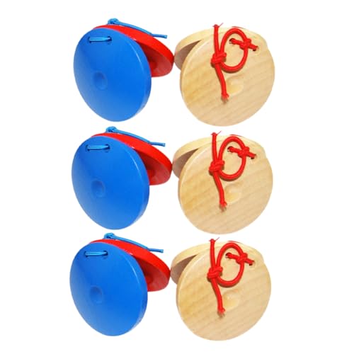 KICHOUSE 6Stücke Finger Castanet für Teiliges Percussion Musikspielzeug Leuchtende Farben Fördert Musikverständnis und Sensorische Entwicklung für Junge von KICHOUSE