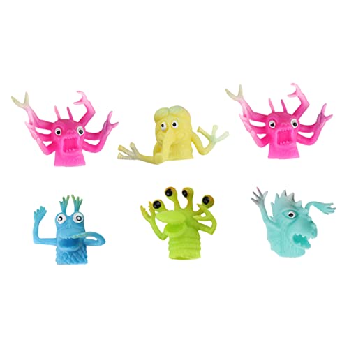 KICHOUSE 6Stücke Fingerpuppen aus TPR für Kleinkinder Handpuppen für Kreative Eltern Junge Mädchen Interaktion für Themenpartys und Zuhause Zufällige Designs von KICHOUSE