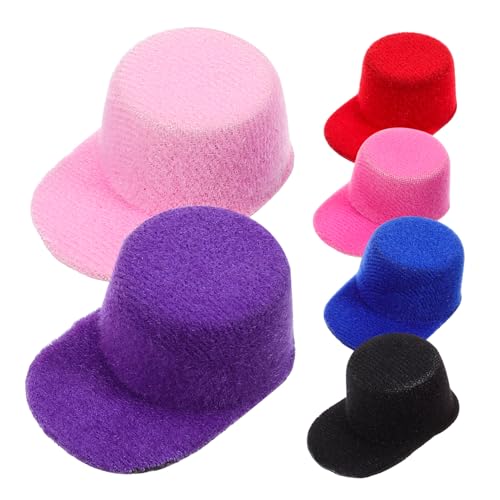KICHOUSE 6Stücke Hüte für DIY Bastelarbeiten Farbenfrohe Minihüte aus Material Vielseitige Dekoration für Foto Requisiten und Kreative Projekte für Freunde von KICHOUSE