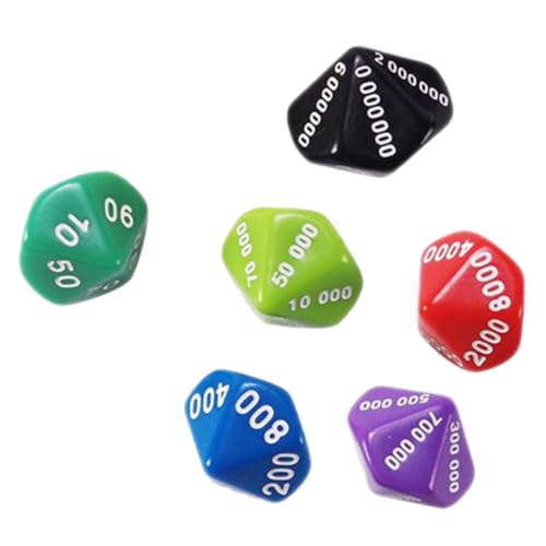 KICHOUSE 6Stücke Multisided Dice Plastikwürfel für Brettspiele und Partyspiele für und Spielabende mit Freunden und Familie von KICHOUSE