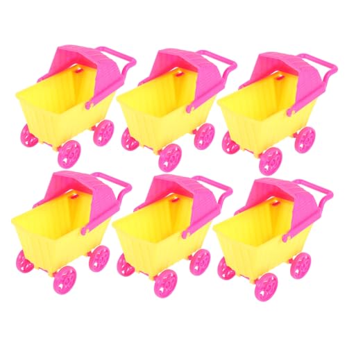 KICHOUSE 6Stücke Realistischer Puppenwagen Für Einkaufswagen Rollenspielzeug Detailgetreues Spielzubehör Fördert Kreativität Und Motorische Fähigkeiten Für Fantasievolles von KICHOUSE