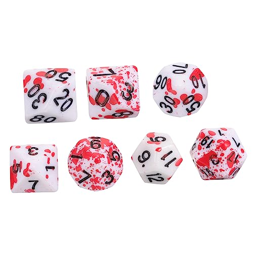 KICHOUSE 7 Stück Laufen Gruppenwürfelsatz Acryl Würfel Partyzubehör Spielrequisiten Würfel für Rollenspiele Brettspiel Würfel unregelmäßige Punktwürfel lustige Würfelspiel-Requisiten rot KICHOUSE 7 Stück Laufen Gruppenwürfelsatz Acryl Würfel Partyzubehör Spielrequisiten Würfel für Rollenspiele Brettspiel Würfel unregelmäßige Punktwürfel lustige Würfelspiel-Requisiten rot von KICHOUSE
