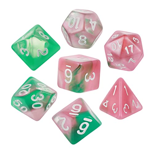 KICHOUSE 7-teiliges Acrylwürfel-Set Mehrseitige Spielwürfel Für Jungen Und Mädchen Erwachsene von KICHOUSE