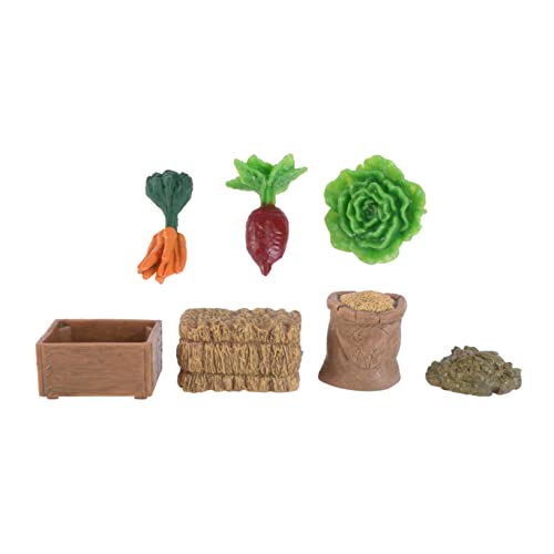 KICHOUSE 7 Teiliges Miniatur Farm Ornament Set Realistische Sandtisch Emulation Modell Dekoration Für DIY Farm Szenen Ideal Für Modellbau Und Kreative Gestaltung von KICHOUSE