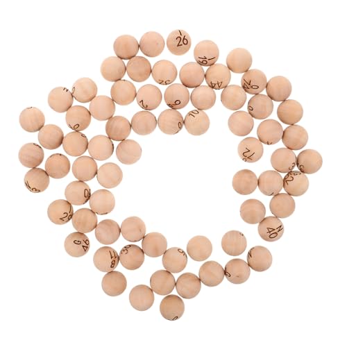 KICHOUSE 75 Stück Teiliges Set Solide Holzkugeln mit Klar Gravierten Zahlen Langlebig Leicht und Tragbar für Familienfeiern Schulaktivitäten und Gewinnspiele Fördert Zusammenarbeit und von KICHOUSE