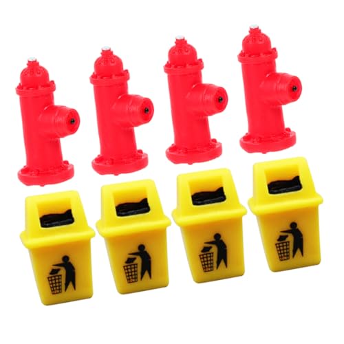 KICHOUSE 8 Stück Feuerhydrantmodell Statuen von Hydranten Kleiner Hausmülleimer Modell Einer Miniatur-Mülltonne Hydranten-Statuenmodell Puppenhaus-Mülleimer Harz von KICHOUSE