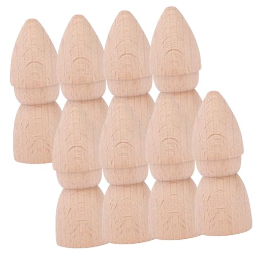 KICHOUSE 8 Stück Holz Puppe Anbindung Scheibengardinen DIY Leere Holzpflockpuppen Steckpuppen Unvollendet Unbemalte Puppen Aus Holz Puppendekor Aus Holzpflöcken DIY Zubehör von KICHOUSE