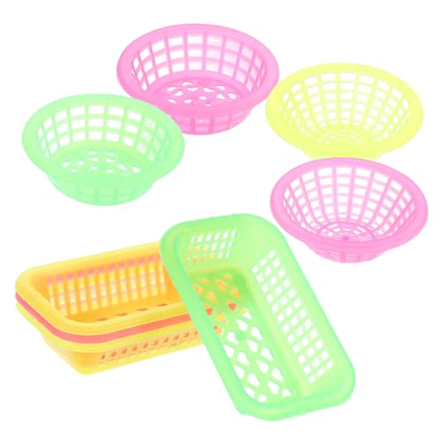KICHOUSE 8 Stück Mini-Korb klein Lagerung Miniatur Dekorativ Weiden für hühner Hausdekoration Aufbewahrungskorb Ornament Mini-Hauskorb Plastik von KICHOUSE