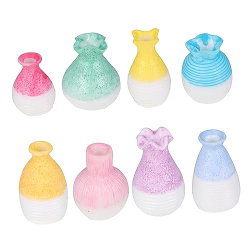 KICHOUSE 8 Stück Minivase Vasen-lenkerornament Vase 1 Vase Im Maßstab 12 Mini-vase-Modell Süßer Pflanzentopf Eimer Florist Mini-blumenvase Künstliche Pflanzen Wohnkultur Harz von KICHOUSE