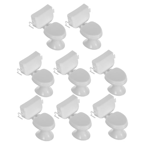 KICHOUSE Robuste Und Kompakte Mini-toilette Aus Kunststoff Für Das Puppenhaus – 8-teiliges Set Ideal Für Dekoration Und Sammler von KICHOUSE