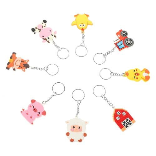 KICHOUSE 8 Stück Schlüsselanhänger Kuh Plüsch Cartoon -Schlüsselbund Küken Die Rucksack hängender Schlüsselbund Dekorative Schlüsselringe Cartoon -Schlüsselringe PVC KICHOUSE 8 Stück Schlüsselanhänger Kuh Plüsch Cartoon -Schlüsselbund Küken Die Rucksack hängender Schlüsselbund Dekorative Schlüsselringe Cartoon -Schlüsselringe PVC von KICHOUSE
