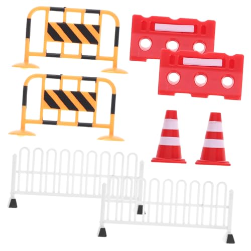 KICHOUSE 8 Stück Straßensperren Kognitives Kinderspielzeug Straßenschilder Verkehrsschilder Straßensperren Verkehrskegel Verkehrsschilder Miniatur Verkehrsbarrikade von KICHOUSE