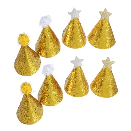 KICHOUSE 8 Stück Teiliges Geburtstagshüte für Glitzernde Kronen mit Goldenen und Silbernen Sternen für Fröhliche Geburtstagsfeiern und Fotoshootings von KICHOUSE