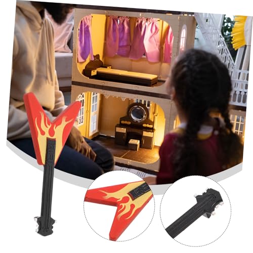 KICHOUSE 8 Stück Teiliges Mini Gitarrenmodell Realistisch Detailgetreu Kompakt und Tragbar Dekorative Miniatur Musikinstrumente für Puppenhaus Weihnachts und Partydekoration von KICHOUSE