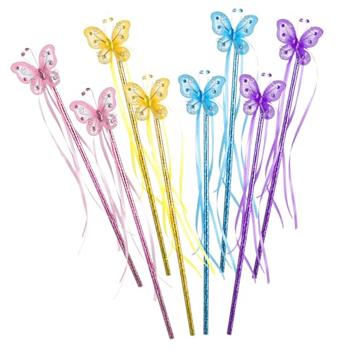 KICHOUSE 8 Stück Zauberstab Feenstab Schmetterling Mädchen Für Halloween Flügel Gold Spielzeuge Partyfee Zauberstab Feenstock Partygeschenk Plastik von KICHOUSE