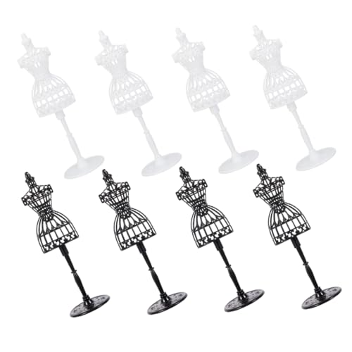 KICHOUSE 8-teiliger Puppenkleiderständer: Mini-puppenkleiderschaufensterpuppe - Kleiderständer, Kleiderständer, Kleiderständer, Puppenhauszubehör von KICHOUSE