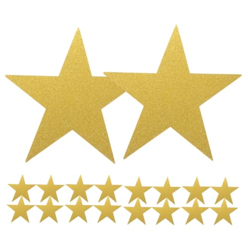 KICHOUSE 80 Stück Teiliges Glitter Fünf Punkte Stern Papier Farbenfrohe Lichtechte Sternausstanzungen für DIY Bastelprojekte Kreative Kinderaktivitäten und Dekorative Klassenraumtafeln von KICHOUSE