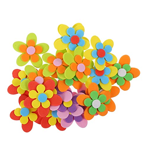 KICHOUSE 81 Stück Schwamm Blume Bastelsets Für Abziehbilder in Blumenform Handwerk Kunst Machen Aufkleber Handgefertigte Handwerksaufkleber Bastelzubehör Selbstklebende Aufkleber Eva von KICHOUSE