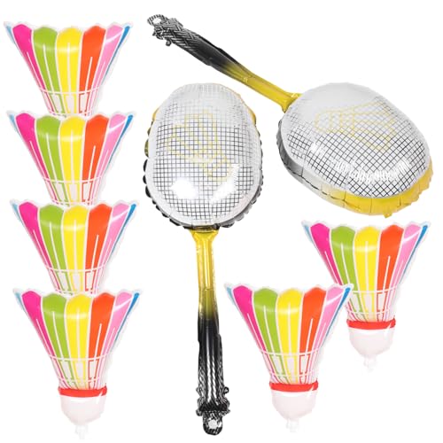 KICHOUSE 8Stücke Badminton Luftballons aus Aluminiumfolie Aufblasbare Badminton Dekorationen für Partys Bachelorette Feiern und Sportevents Bunten Badminton Bällen KICHOUSE 8Stücke Badminton Luftballons aus Aluminiumfolie Aufblasbare Badminton Dekorationen für Partys Bachelorette Feiern und Sportevents Bunten Badminton Bällen von KICHOUSE