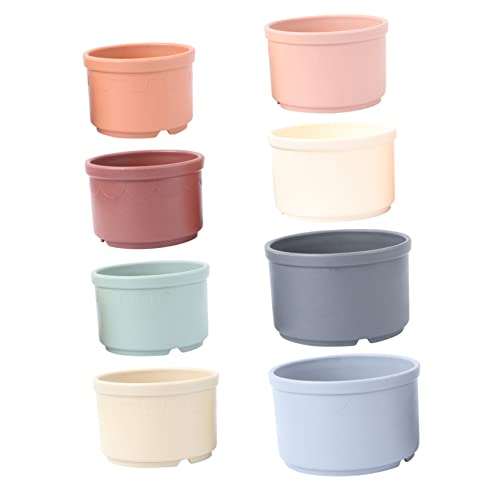KICHOUSE 8Stücke Stapelbecher für Kreatives Duschspielzeug mit Geometrischem Design Farbenfrohes Badespielzeug Hand Auge Koordination und Fantasie Beim KICHOUSE 8Stücke Stapelbecher für Kreatives Duschspielzeug mit Geometrischem Design Farbenfrohes Badespielzeug Hand Auge Koordination und Fantasie Beim von KICHOUSE