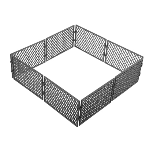 KICHOUSE 8pcs Mini Zaun Accessoire Dekorativen Drahtzaun Für Mikrolandschaftszene -Layout - DIY Miniaturzaun Modell Kunststoff Mini Gefängniszaun Modell von KICHOUSE