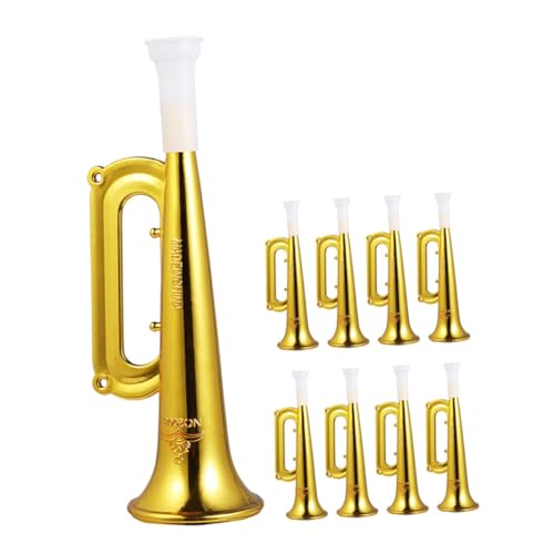KICHOUSE 9 Stück Großer Lautsprecherspielzeug Trompete Krachmacher-Party Krachmacher für Party für Sportevents Jubelhorn Spielzeughorn Spiel Horn Stadion Horn Plastik Golden von KICHOUSE