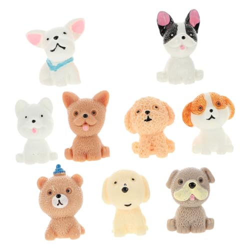 KICHOUSE 9 Stück Mini-hundefiguren, Realistische, Detaillierte Harz-welpenfiguren, Mikro-landschafts-hundestatue von KICHOUSE