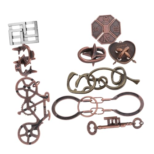 KICHOUSE 9 Stück Teiliges Metall Luban Lock Intelligente Rätsel für Erwachsene Herausfordernde Gehirnspiele Tragbar und Langlebig Fördert Analytisches und Kreativität KICHOUSE 9 Stück Teiliges Metall Luban Lock Intelligente Rätsel für Erwachsene Herausfordernde Gehirnspiele Tragbar und Langlebig Fördert Analytisches und Kreativität von KICHOUSE