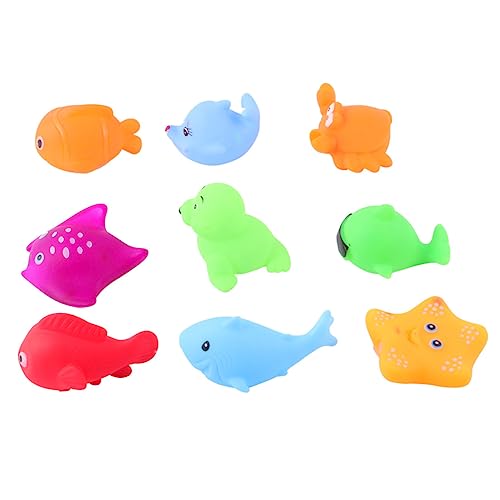 KICHOUSE 9 Stück Wasserspielzeug Animal-Design säugling + Bath tub Bath Toy badezuber badefass badewannengriff badspielzeuge maluszkowe Schwimmendes Badespielzeug Badewanne von KICHOUSE