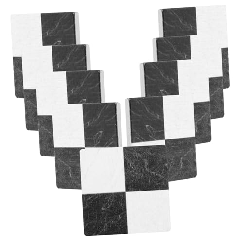 KICHOUSE 9 Stück nachgeahmte Fliesendekoration küchendekoration küchendeco Dollhouse Accessories Holzfliesen Echtholz Miniaturdiele zum Basteln Miniaturmöbel und Accessoires hölzern Black von KICHOUSE