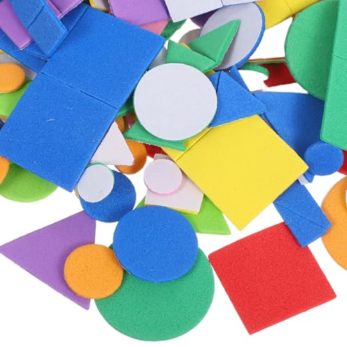 KICHOUSE 960 Stück handgefertigte Aufkleber aus Eva-Schaum: Geometrischer Aufnäher aus Schaumstoff für Sammelalben, Grußkarten und Klassenzimmerdekor für Jungen und Mädchen von KICHOUSE