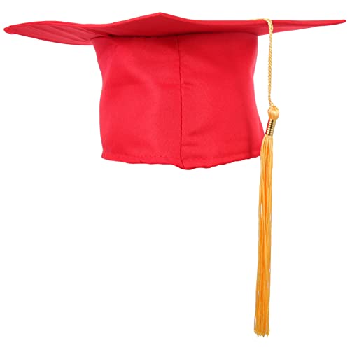 KICHOUSE Abiturmütze Requisiten für die Abschlussfeier Abschlusshut Stirnband Abschlusshüte basteln Abschlusskappe Stoffhut Cap lustig Abschlusshüte Dekore Absolventen Dekore Polyester rot von KICHOUSE